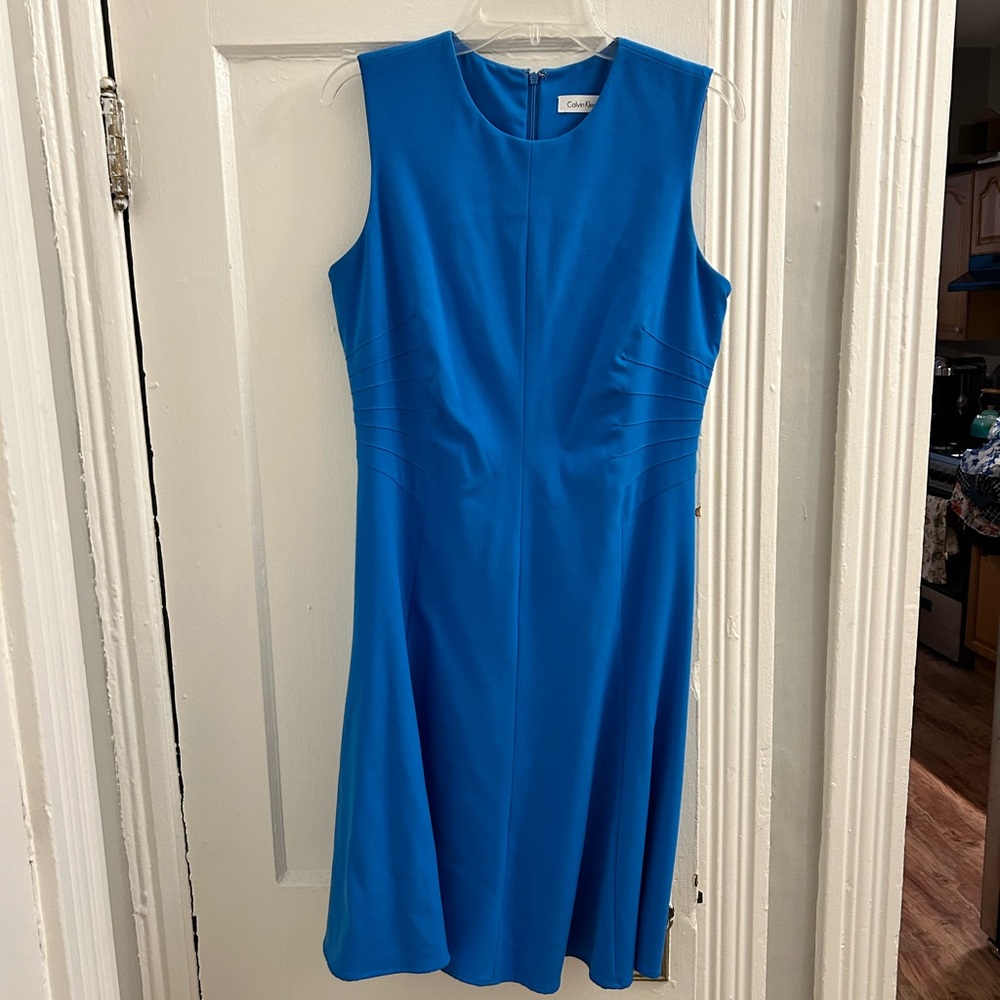 Calvin Klein Vibrant Blue Midi Dress